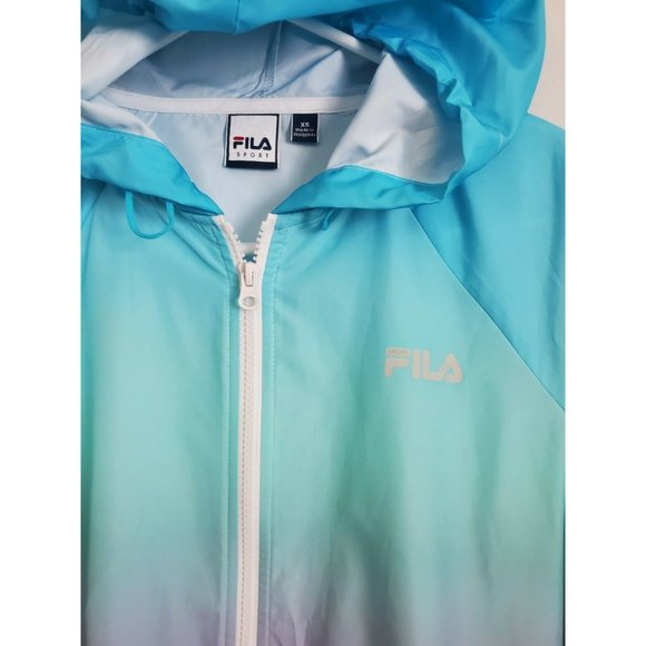 FILA Windbreaker Hooded Rainbow Color Zipper - Picture 2 of 6